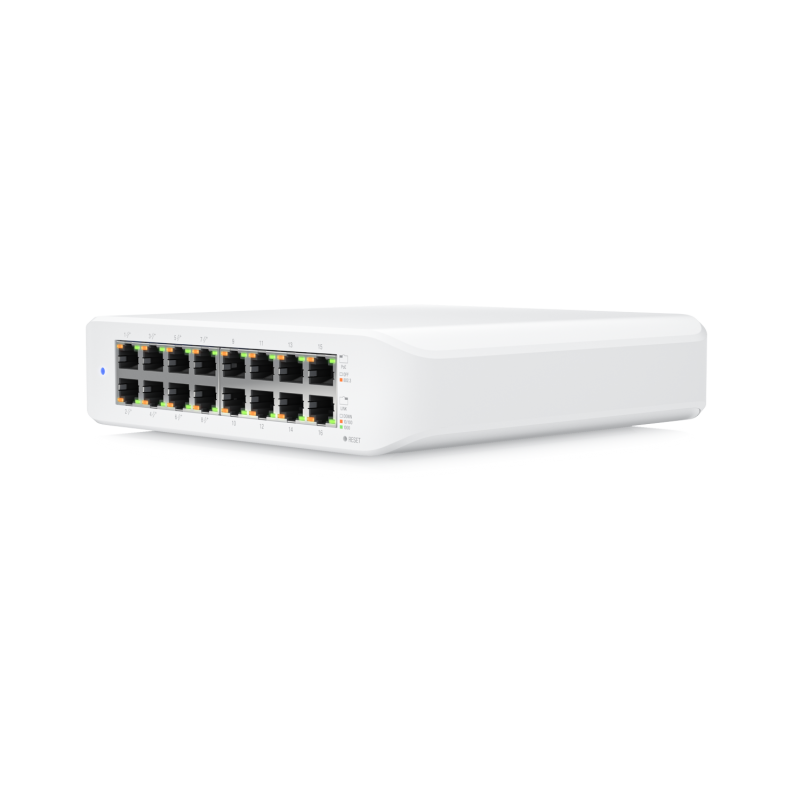 Ubiquiti USW-Lite-16-PoE — angled front view