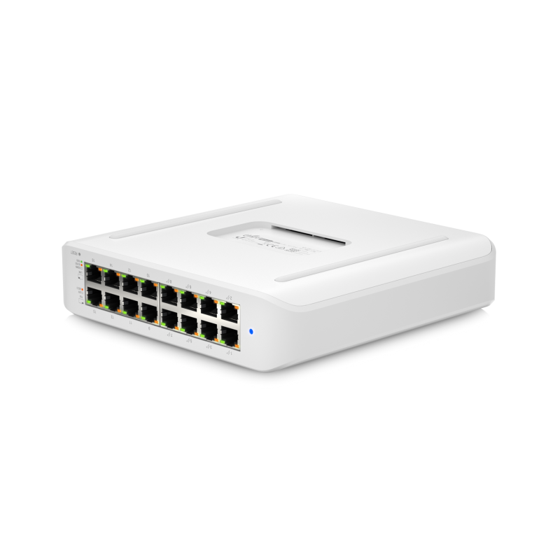Ubiquiti USW-Lite-16-PoE — bottom angled view