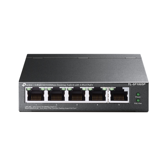 TP-Link TL-SF1005P 5-port Fast Ethernet switch with 4 × PoE+