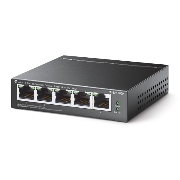 TP-Link TL-SF1005P 5-port Fast Ethernet switch with 4 × PoE+ — 2