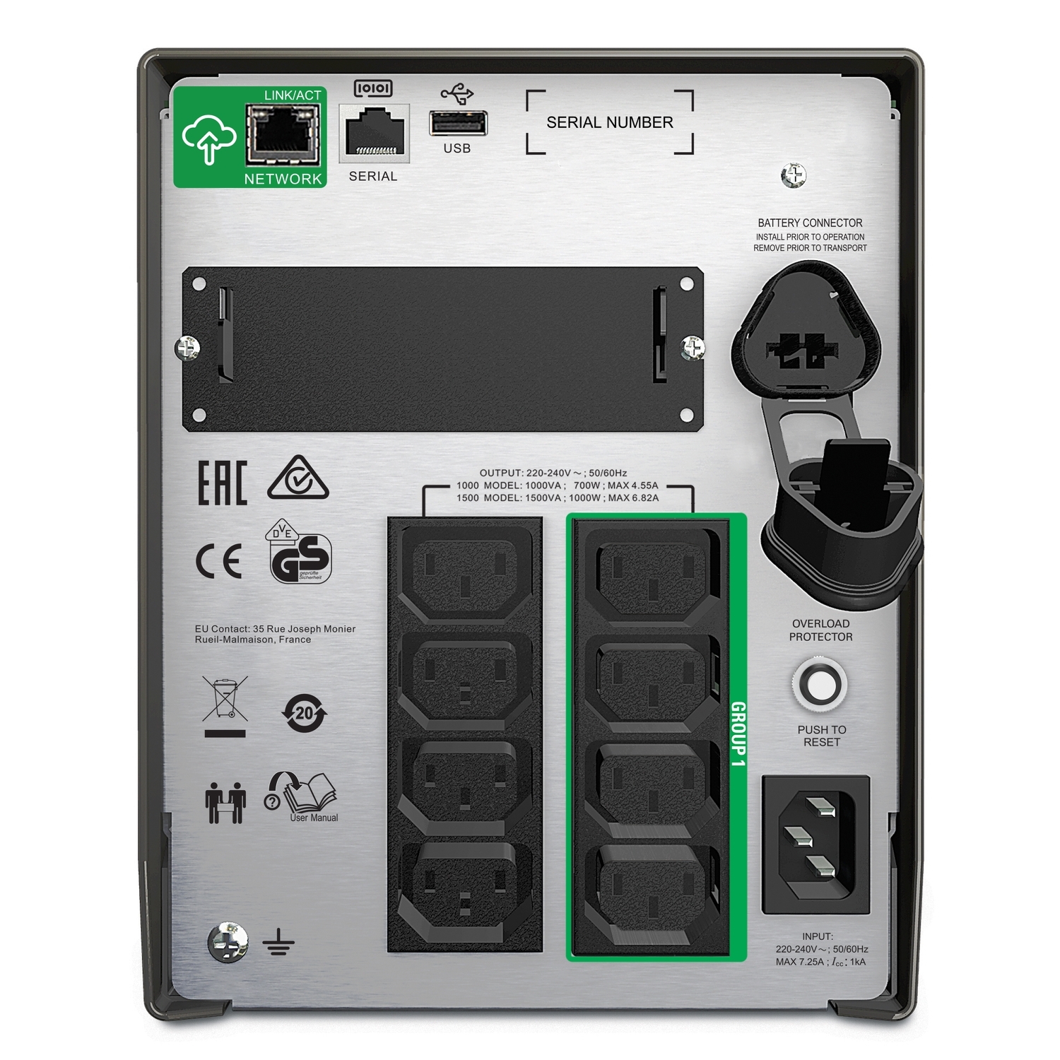 Источник бесперебойного питания APC Smart SMT1000IC 1000 VA 700 Wt — 3