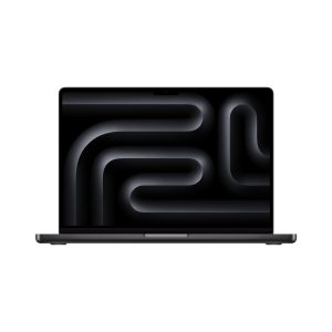 Apple MacBook Pro 14-inch (2024), Space Black — Open front view with display