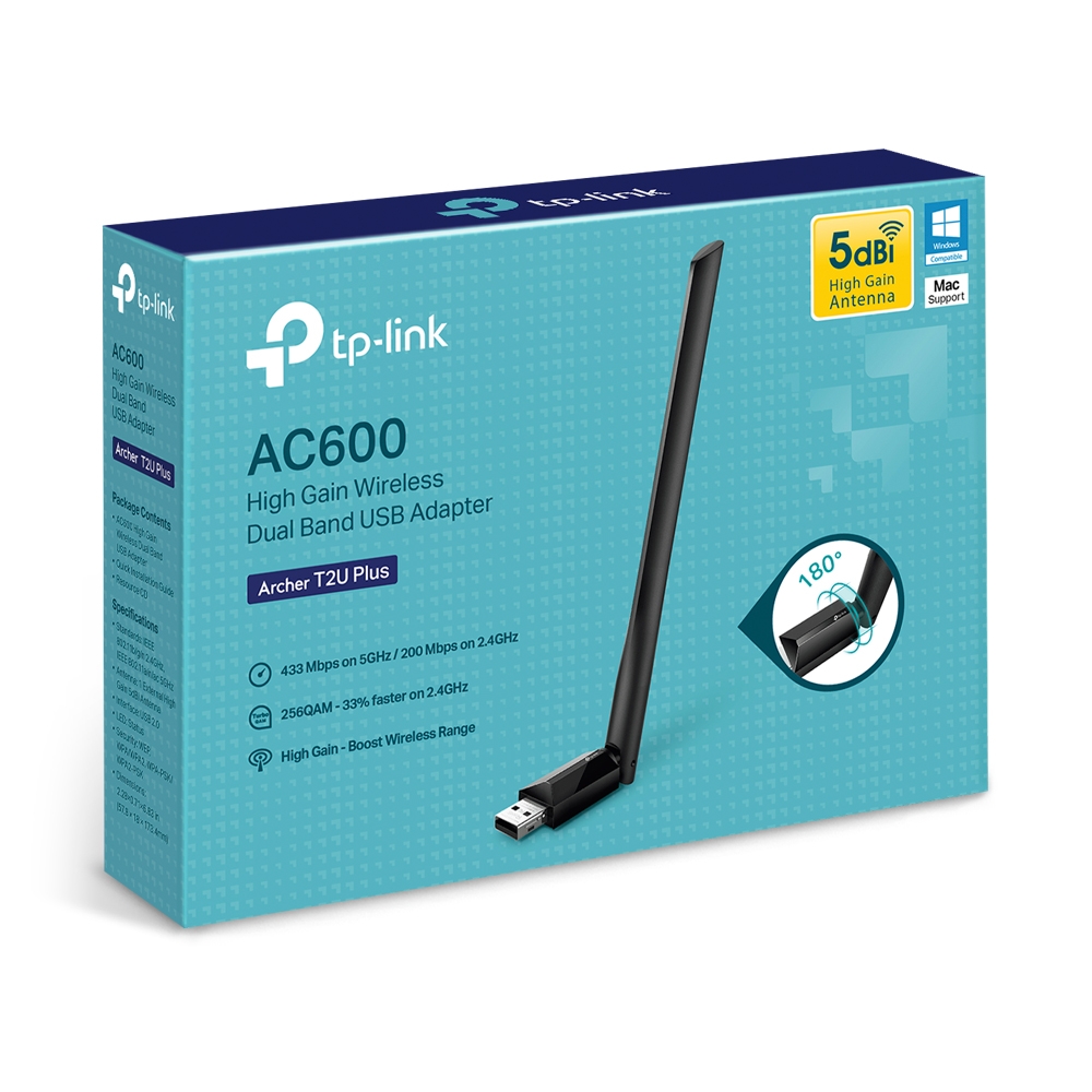 TP-Link Archer T2U Plus AC600 USB WiFi adapter — 3