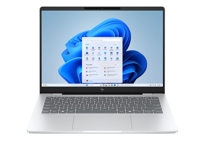 HP OmniBook 7 14-fs0005ci (D4XD2EA), արծաթագույն (Glacier Silver), առջևից