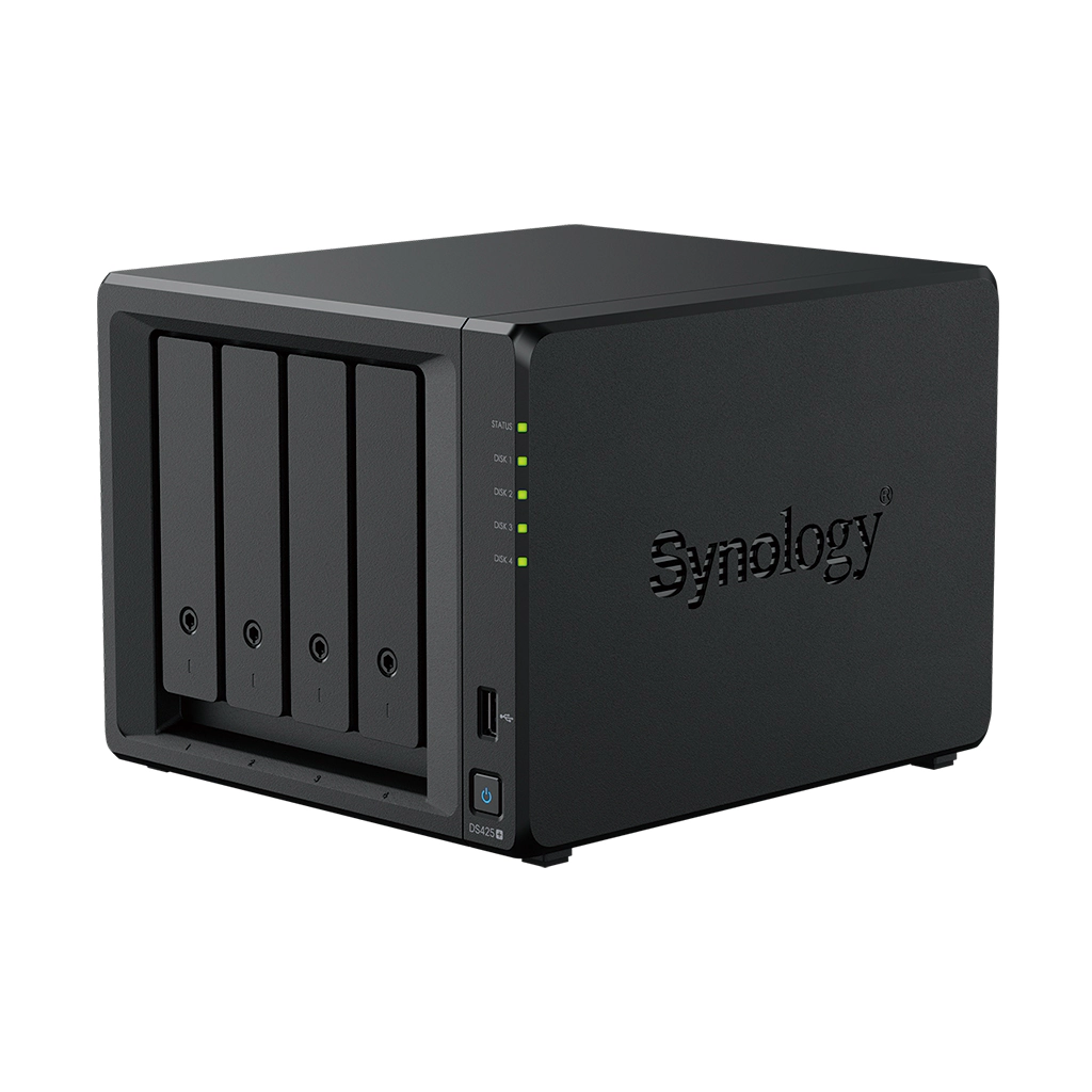 Synology DS425+ front three-quarter