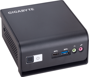 Մինի համակարգիչ Gigabyte BRIX GB-BMCE-4500C, Celeron N4500, Barebone՝ առջևից և կողքից