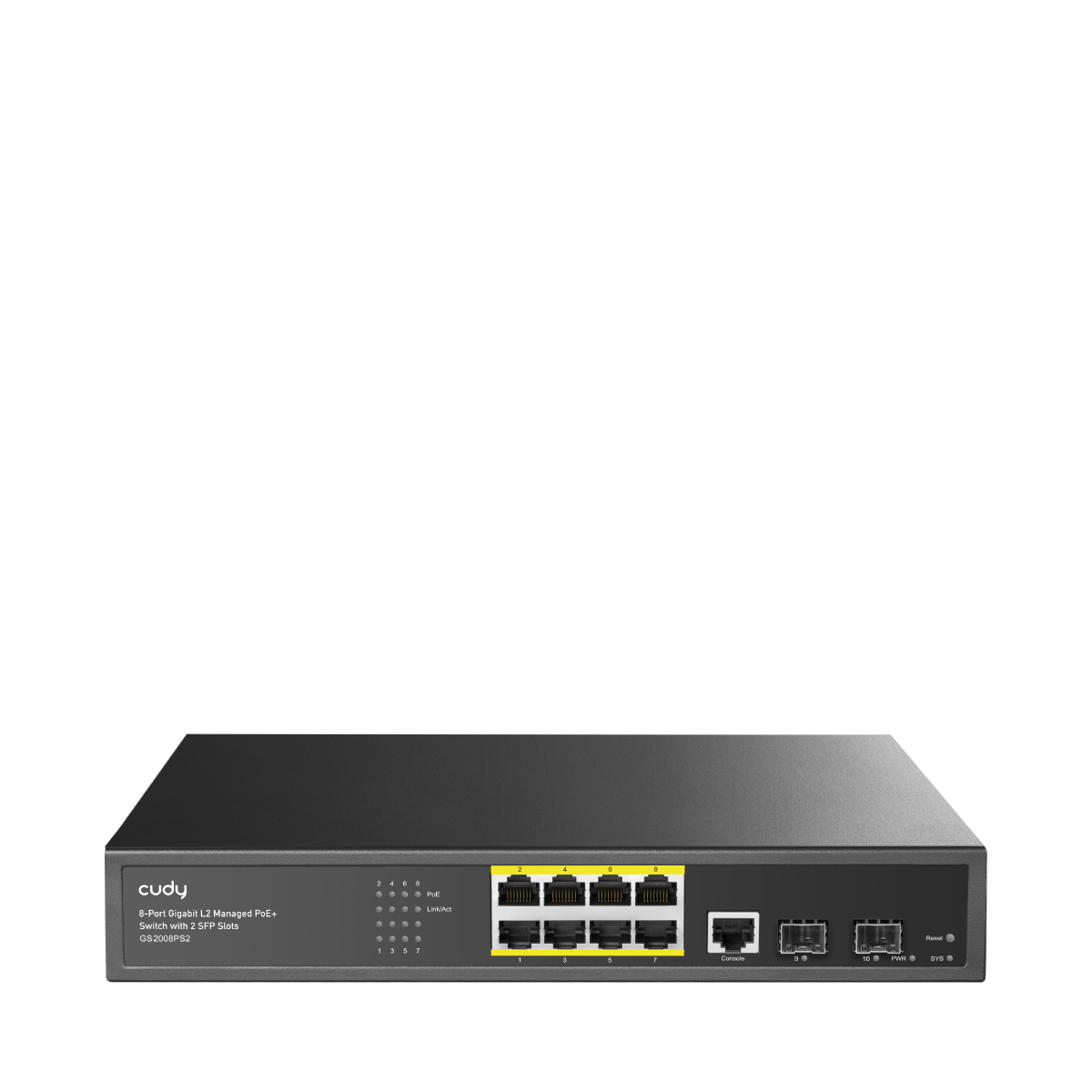 Network switch Cudy GS2008PS2 8xGigabyte +2 SFP 8-Port Gigabit PoE+ Smart Switch with 2 SFP Ports — 2