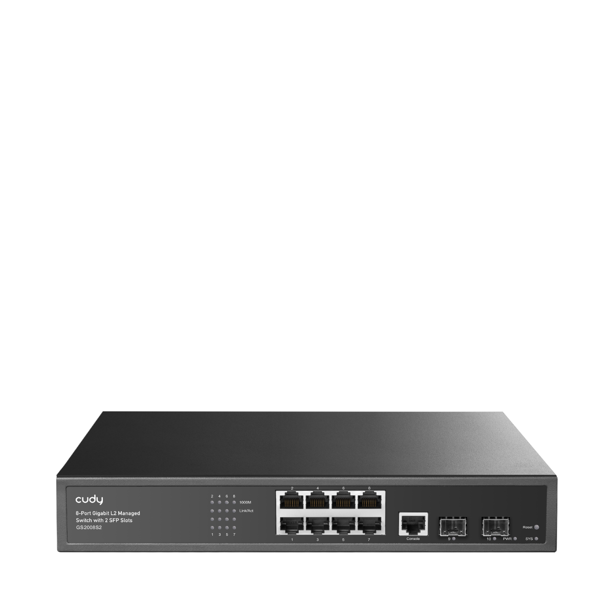 Cudy GS2008S2 — Managed Gigabit Switch 8 × RJ45 2 × SFP