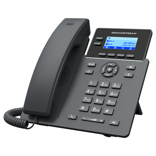 Grandstream GRP2602G Carrier-Grade IP Phones 2 lines 4 SIP accounts Dual 10 100 1000 Mbsps Ethernet ports PoE HD audio With PSU — 3