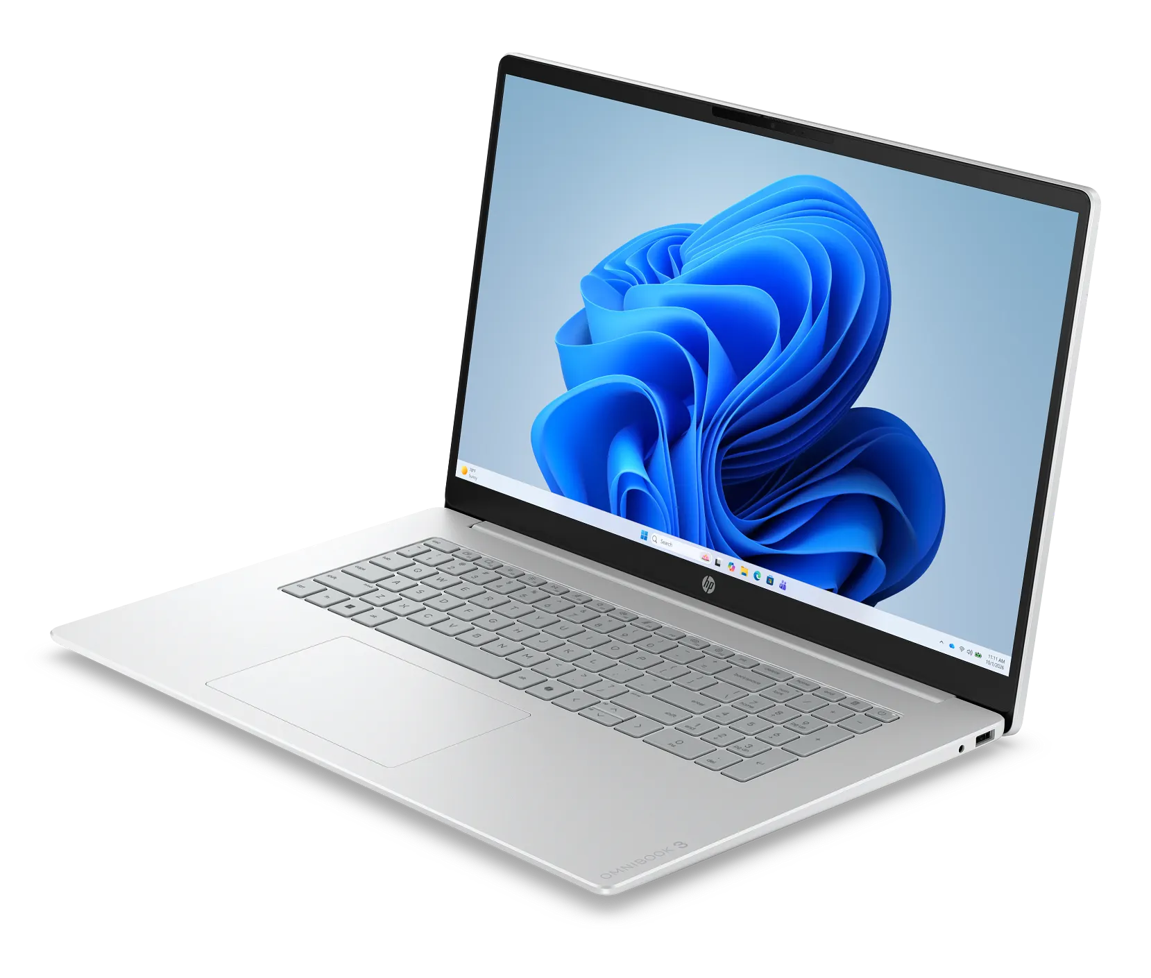 HP OmniBook 3 17 DR9V7EA Glacier Silver front right