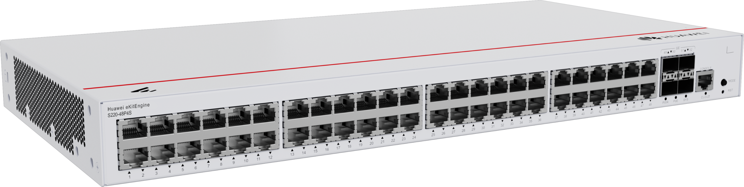 S220-48P4S 48-Port Gigabit PoE+ Network Switch — 3