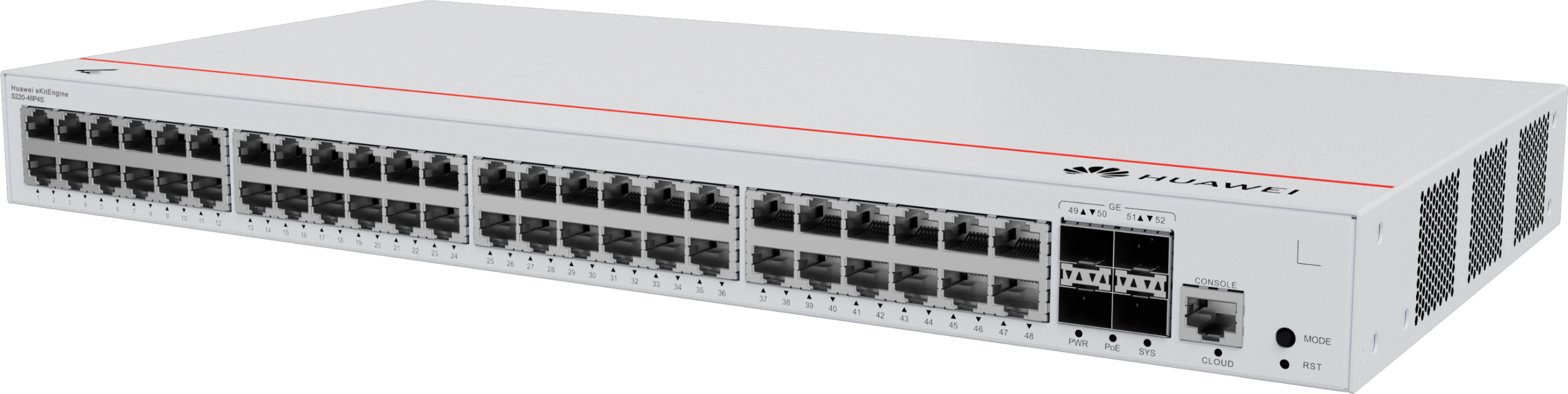 S220-48P4S 48-Port Gigabit PoE+ Network Switch — 4