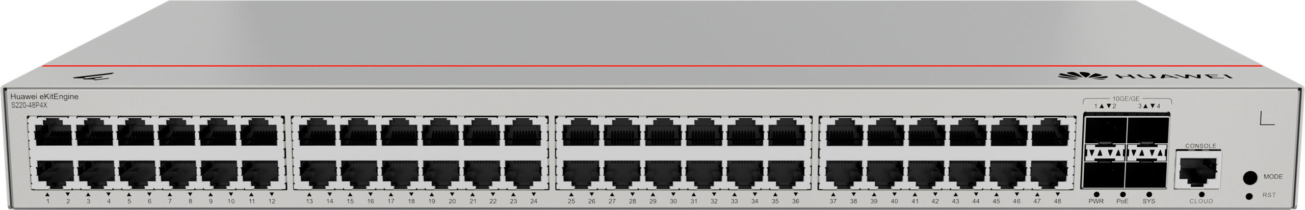 S220-48P4X 48-Port Gigabit PoE+ Network Switch — 2