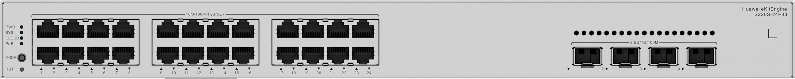 S220S-24P4J 24-Port Gigabit PoE+ Network Switch — 2
