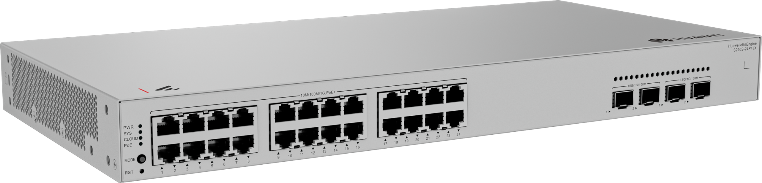 S220S-24P4JX 24-Port Gigabit PoE+ Network Switch — 3