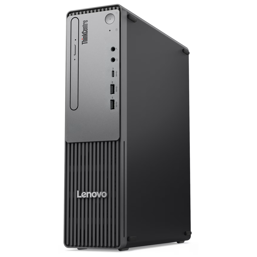 Lenovo ThinkCentre neo 30s Gen 5, front three-quarter view. Illustrative image; optical drive is not included in this configuration.