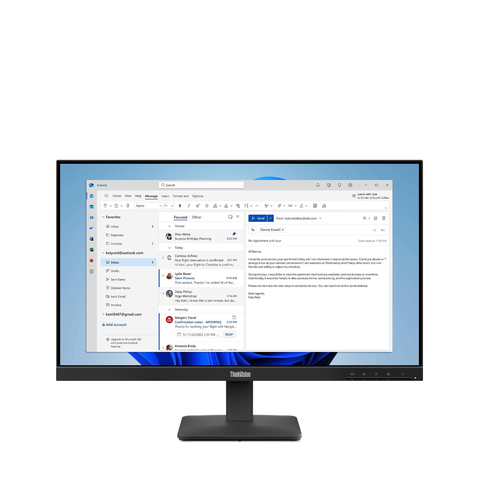 Monitor Lenovo ThinkVision S24-4e 23 IPS 100Hz FHD 64B5KAT1EU — 9