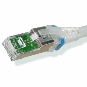Siemon Z-MAX Cat6A սպիտակ պատչ-կորդի միակցիչ. լրացուցիչ գունային սեղմակը ցուցադրական է