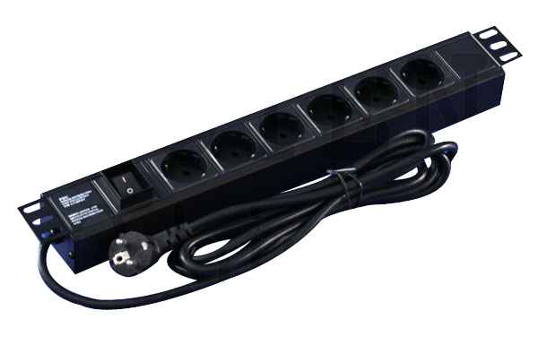 TOTEN PD06049000W 19-inch PDU 6 German-Type Outlets 16 A