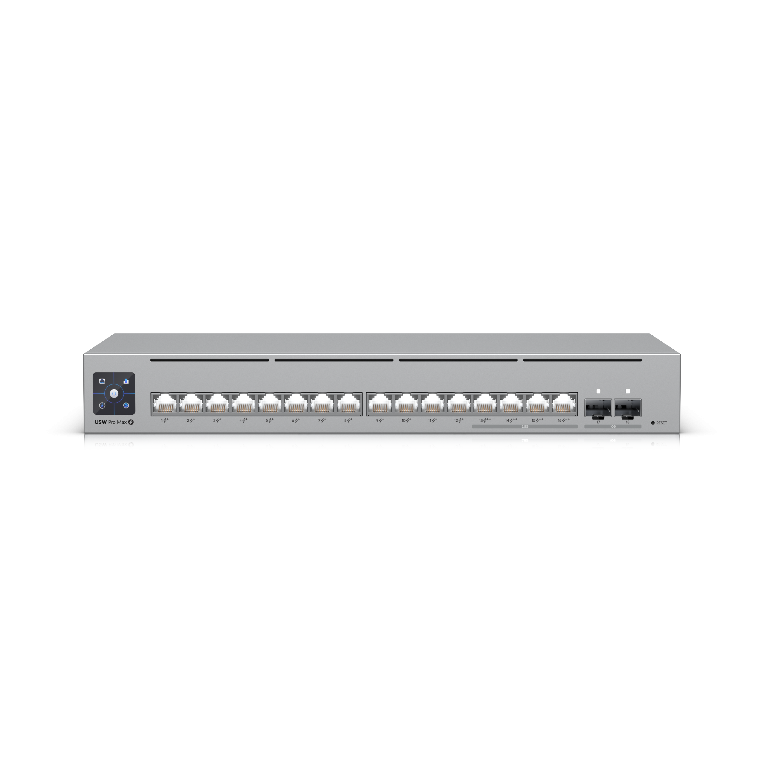 Ubiquiti USW-Pro-Max-16-PoE, front view