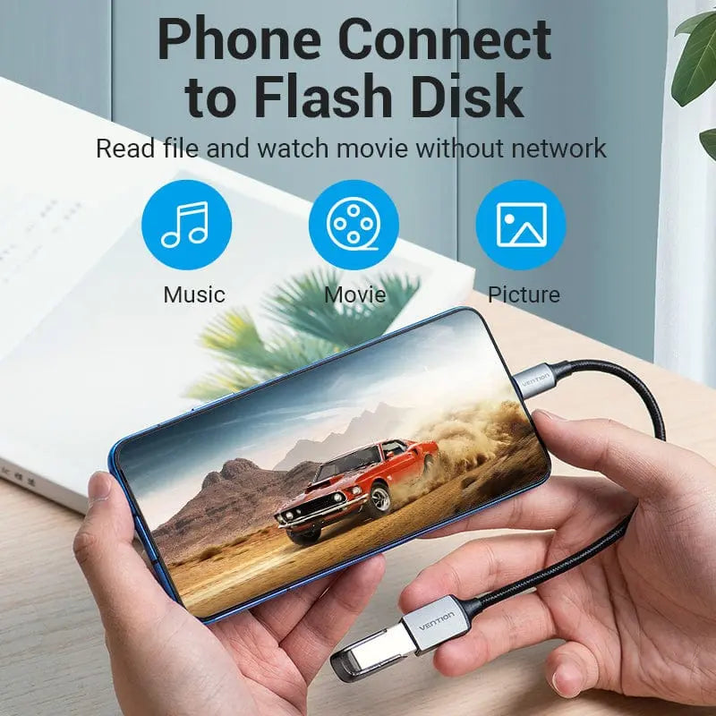 Vention CCXHB ադապտերով USB կրիչի միացում հեռախոսին
