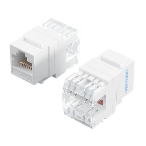 Vention IRHW0 — Cat6 UTP RJ45 Keystone վարդակ, 180°, սպիտակ