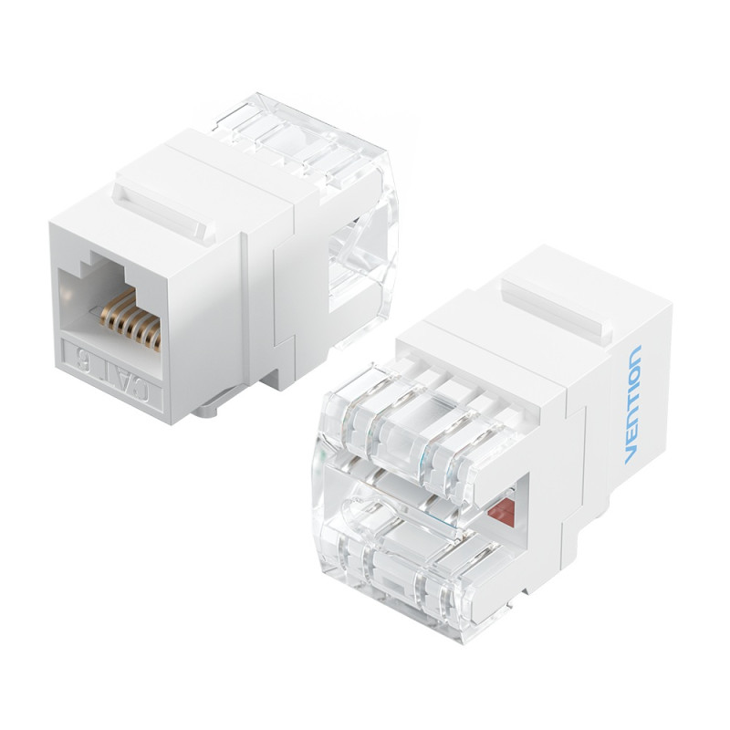 Vention IRHW0 — Cat6 UTP RJ45 Keystone վարդակ, 180°, սպիտակ