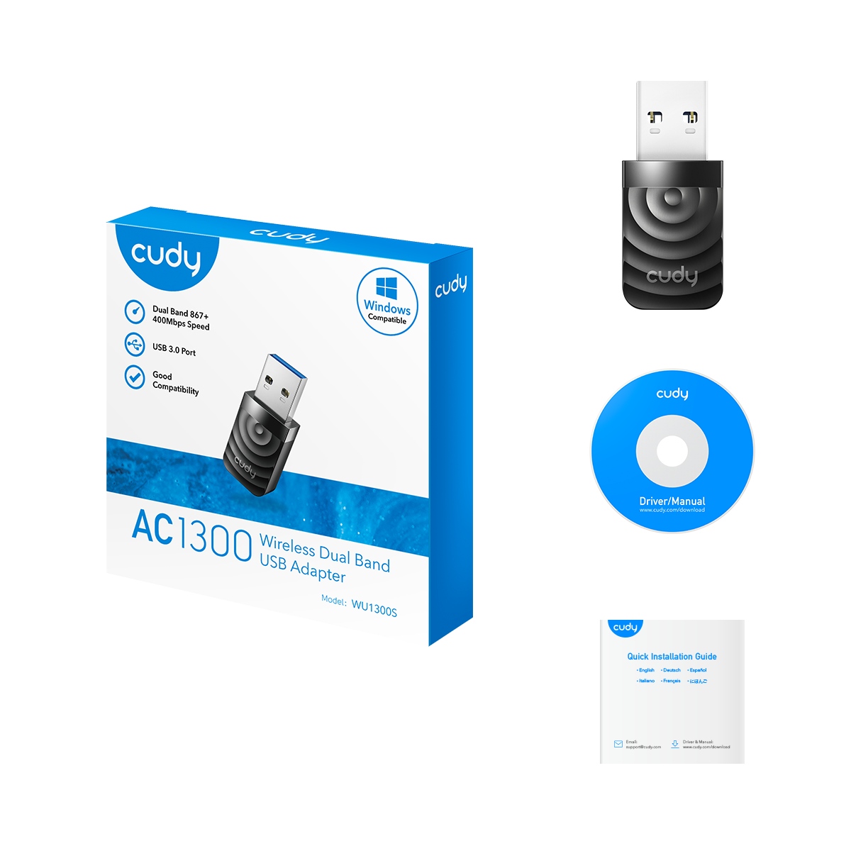 Cudy WU1300S AC1300 Dual-Band USB WiFi Adapter — 4