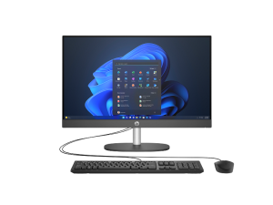 HP D1GD0ET front with wired keyboard and mouse