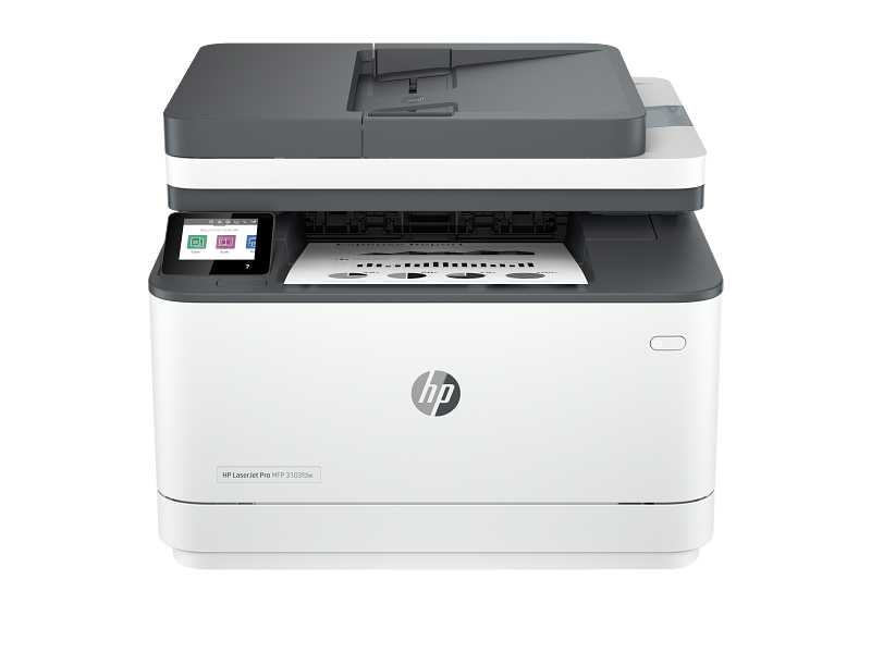 HP 3G632A HP LaserJet Pro MFP 3103fdw Medium Basalt Catalog, Front with output