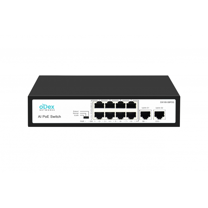 oDex Networks DX100-S8P2G switch with 8 PoE ports